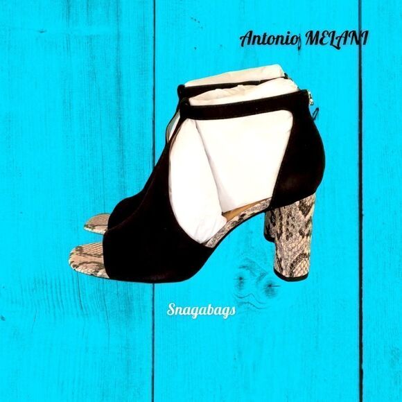 ANTONIO MELANI NEW IN BOX HILLORAY BLACK STRAPPY HIGH SANDAL SHOE - Picture 2 of 9